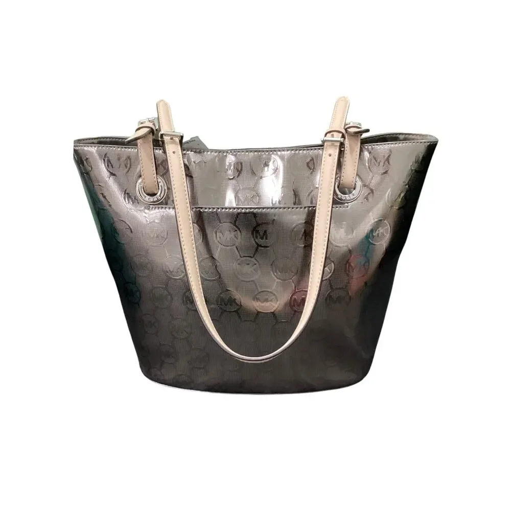 Michael Kors Tote Women’s One Size Monogram Metallic Two Handles Snap Closure